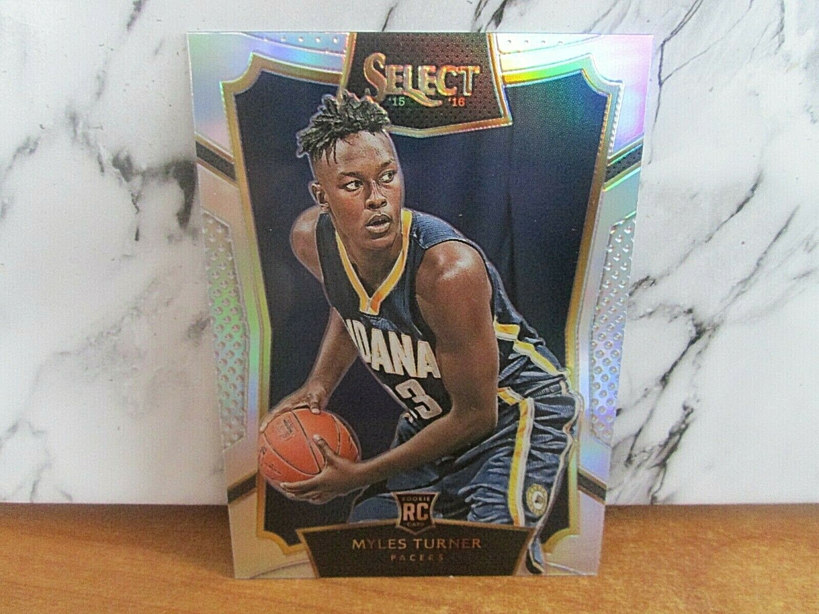 2015-16 Panini Select Silver Prizm Myles Turner #8 Rookie / PACERS! WOW!