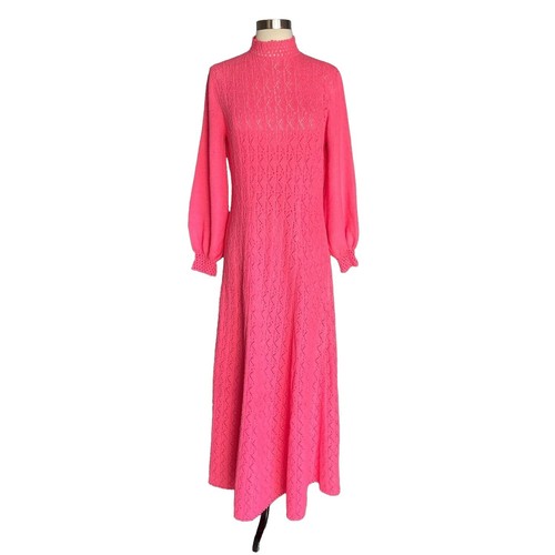 pink rose knit dress Applique Pleated Long Sleeve Sweater Square Neck, Silvana Rose Mini Dress in Pink, Size XL,