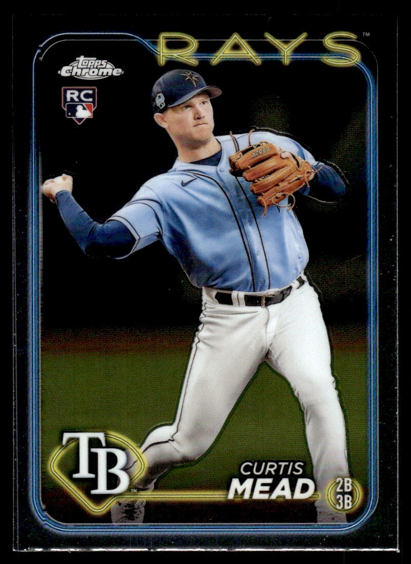 2024 Topps Chrome Baseball Card Curtis Mead RC Tampa Bay Rays #209