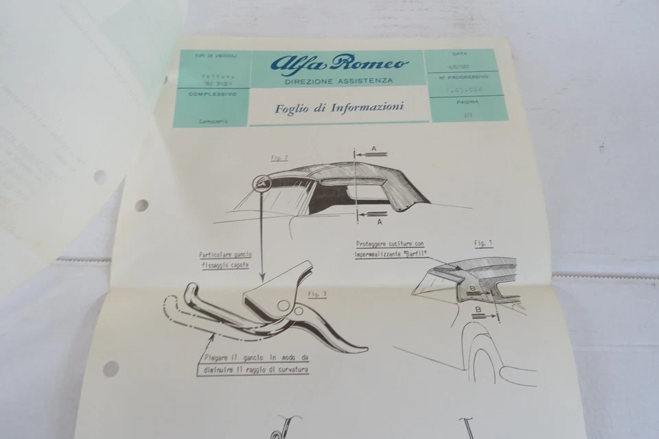 Alfa Romeo 1600 Spider infiltrazione acqua capote - Immagine 3 di 4