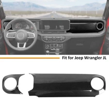 Carbon Center Console Panel Dashboard Plate Covers for Jeep Wrangler JL JT 2024+