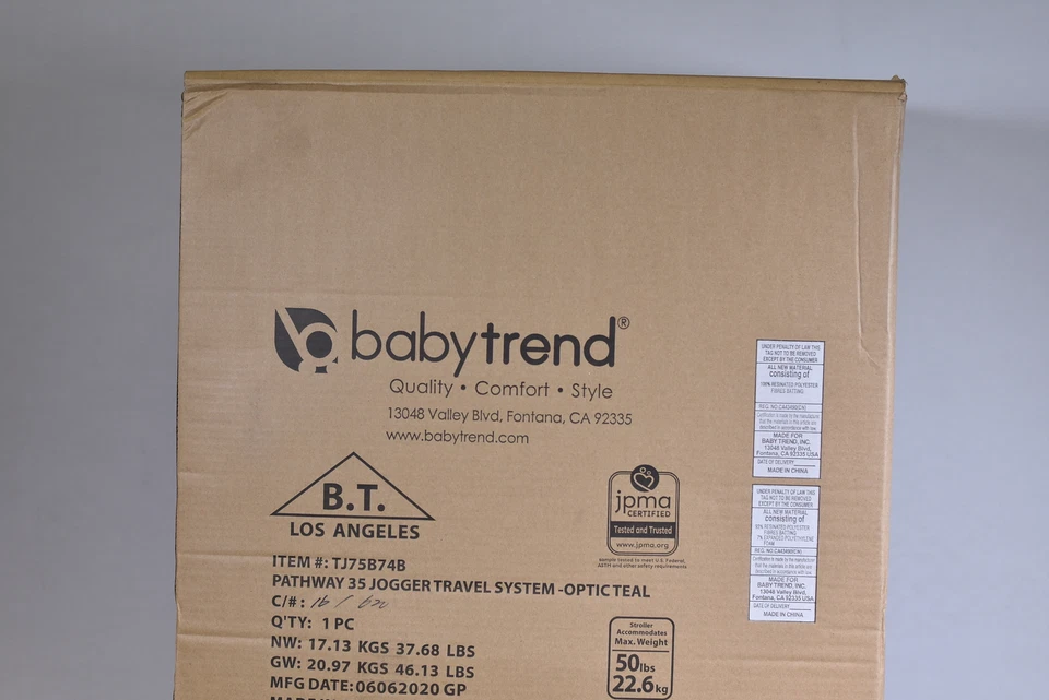 Baby Trend Pathway 35 JOgger Stroller Travel System Optic Teal - Image 2 of 4