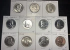 Lot Of 11 Benjamin Franklin Half Dollar (50C) - 90% Silver - Various Years