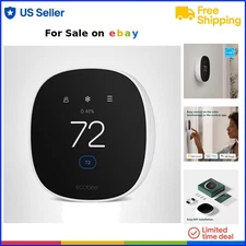 Smart Thermostat Plastic 1 Wall Mount Programmable Wi-Fi Compatible with Alexa