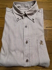 Kinloch Anderson Stripe Long Sleeve Shirt L Beige/Brown