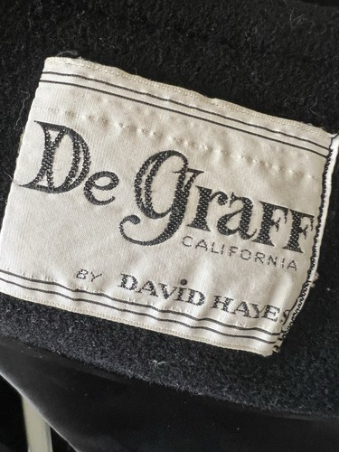 David Hayes Vintage schwarz Wolle zweireihig Mantel Kleid Damen 6 - Bild 11 von 19