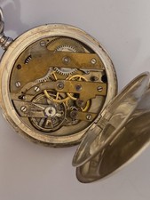 seltene Silber Taschenuhr Jump-Hour Digitale Anzeige Scheibenuhr um 1900 Rar !