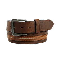 Ariat Men's 1 1/2" Stitched Overlay Medium Brown Belt A1040344