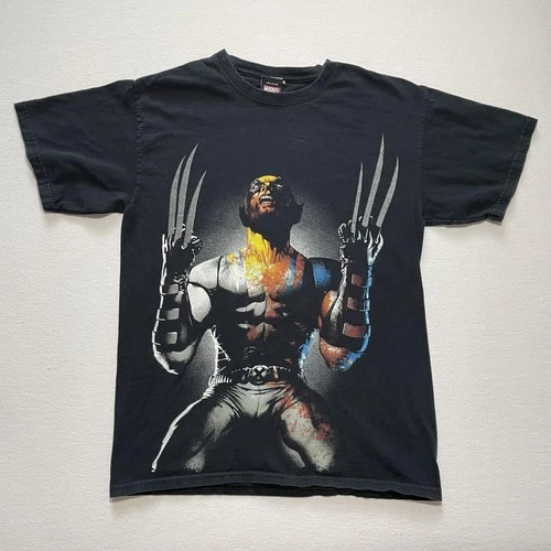 Vintage Marvel Wolverine Shirt Mens Medium Black Mad Engine Superhero X-Men