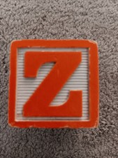 Vintage Wooden Alphabet Block Letter Z Colored Sides Crafts 1.75x1.75