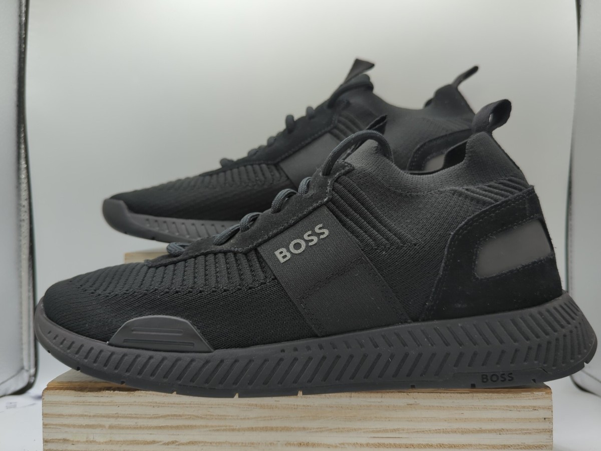 Hugo BOSS Titanium Structured Knit Sock Trainers Mens Uk 10 Ax25