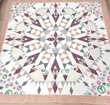 Handmade Pink Alaska Holiday Cotton Patchwork quilt top/topper 86x86"