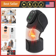 Cordless Heated Knee Massager Pain Relief Wrap, 3 Vibration 6 Heat Modes