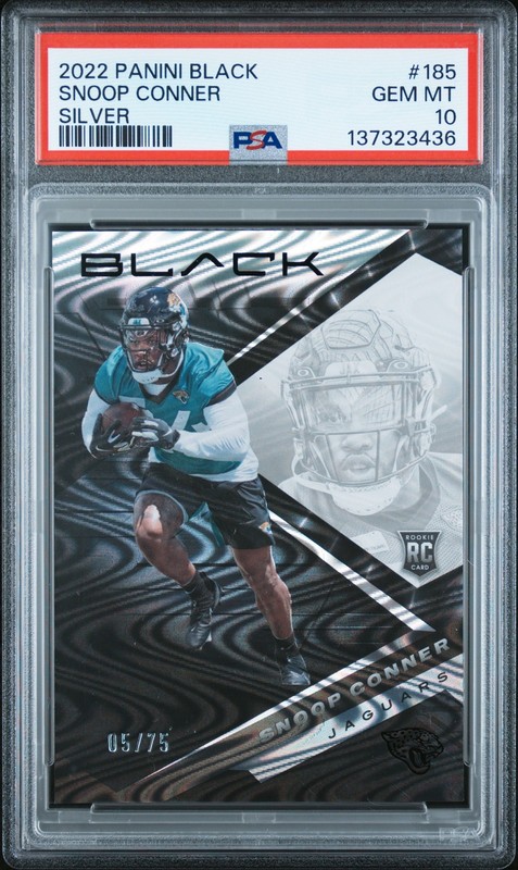 2022 PANINI BLACK SILVER #185 SNOOP CONNER ROOKIE RC 5/75 PSA 10