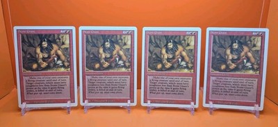     (4) 1994 Magic The Gathering STONE GIANT REVISED 3RD EDITION PLAYED   1