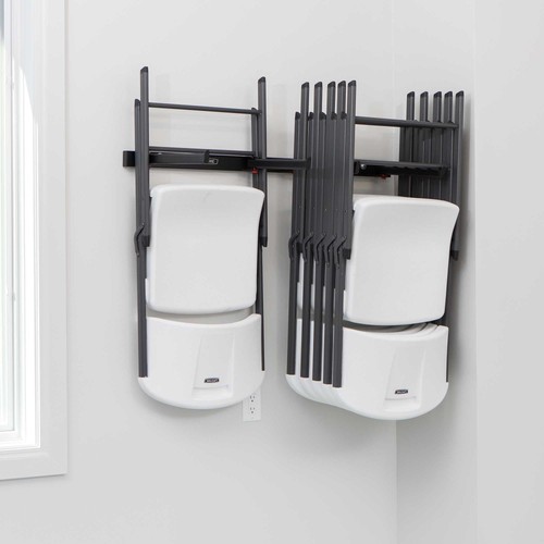 Steel Wall-Mounted Chair Rack up to 10 Folding Chairs 80719) - Picture 8 of 10