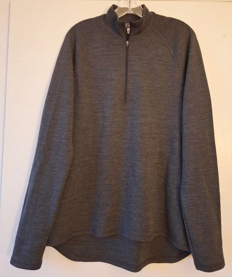 Ibex 100% Merino Wool Half Zip Pullover Base Layer Sweater sz L Made in USA