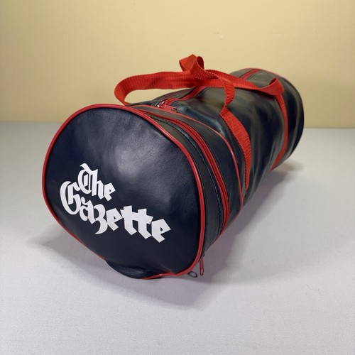 VTG 70s 80s The Gazette Gym Duffel Bag - Navy Blue Red - Workout - Shoe Pocket - 第 1/9 張圖片