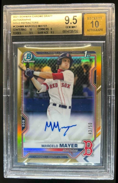 2021 Bowman Draft Marcelo Mayer Chrome Auto 1st Gold Refractor /50 BGS 9,5/10