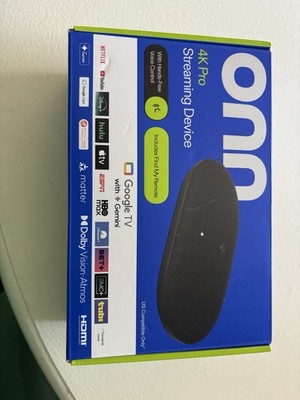 onn 4K Pro Streaming Box Google TV 32GB Wi-Fi HDMI Dolby Vision Black