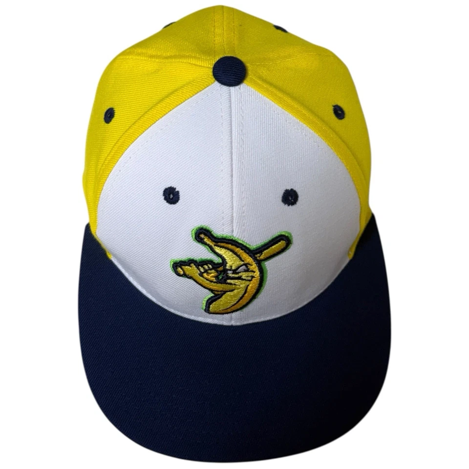 Savannah 香蕉帽子合身男式 S 黄色海军蓝 MILB 棒球 Zephyr 香蕉 — 第 2/4 张图片