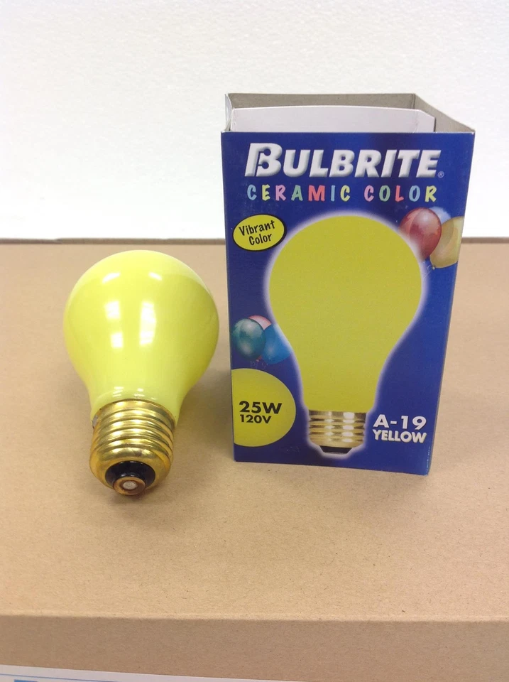 NEW 24 Pack CERAMIC BULB A19 25W 120V Vibrant YELLOW E26, 2500 Average Hours,QTY - Image 2 of 4