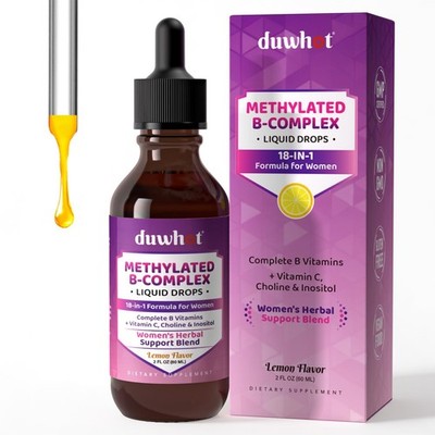 duwhot Women Methylated B-Complex Liquid Drops, Active B Vitamins B1 B2 B6 B9...