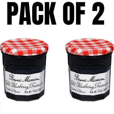 Bonne Maman Wild Blueberry Preserves 13 oz Jars Jam & Jelly Spread (Pack of 2)