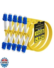 VANDESAIL LC to LC Single Mode Fiber Patch Cable 6M (19.68ft) OS2 Duplex, 9/1