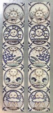 NEW Art & Crafts Sun & Moon Fireplace 10 Tile Set  Satin Finish Read Description
