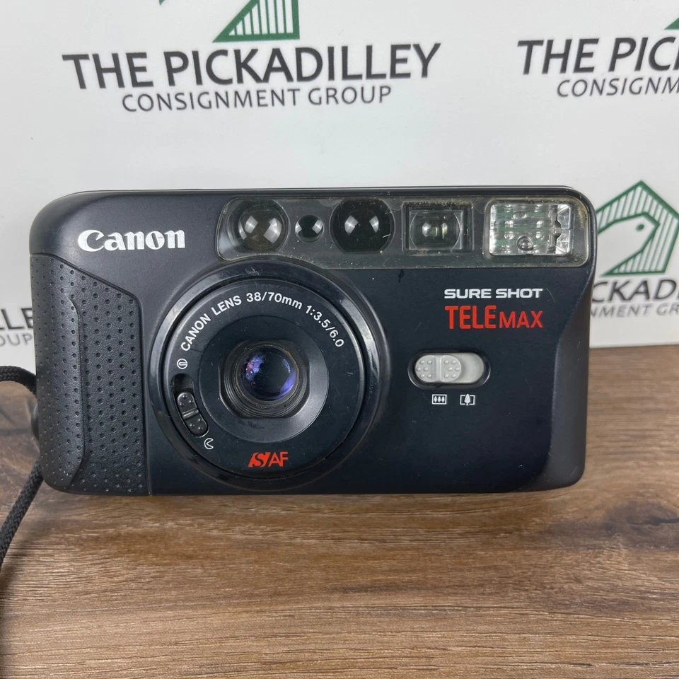 Cámara fotográfica Canon Sure Shot TELEMAX fecha apuntar y disparar 35 mm lente 38/70 mm PROBADA Foto 2 de 4