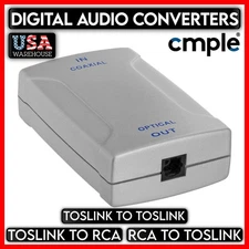 Optic Toslink Converter Coax Adapter Toslink to RCA Extender ONLY DIGITAL AUDIO