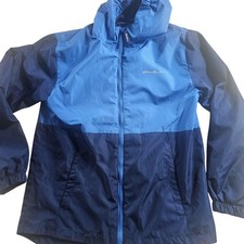 Eddie Bauer Jacket Kids Large 14/16 Blue Hooded Windbreaker Full Zip Lightweight