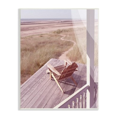 Lone Lounge Chair Rural Beach Grass Porch, Design by Noah Bay, Wall Plaque, 1...