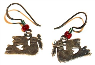 Lot#41 Vintage FAR FETCHED 925 sterling silver signed peace dove Earrings