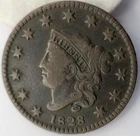Photo of a 1828-P Large Cent from an eBay listing that sold on Jul 19, 2026