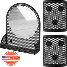 Espejo magn tico negro con dos portal pices, organizador para taquillas, para el