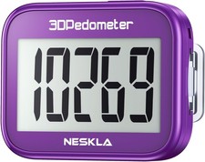 NESKLA 3D Pedometer for Walking, Simple Step Counter with Large Digital Display