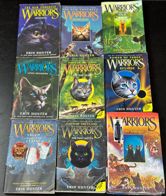 Lot of 9 Warrior Books by Erin Hunter Fire and Ice Long Shadows Eclipse