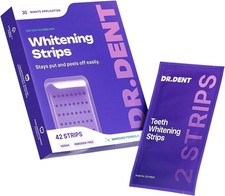 DRDENT Purple Teeth Whitening Strips 21 Treatments - Safe for Enamel - Non Sensi