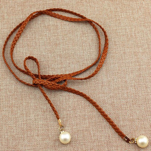 ✹Cintura Intrecciata Con Perline Da Donna Cintura Intrecciata Per Abiti ☆ - Foto 13 di 31