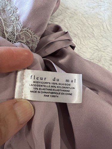 Nuevo con etiquetas Flor del Mal Castillo M L Jazmín Rosa 100% Seda Encaje Kimono Vestido Corbata Cerrada - Imagen 12 de 16