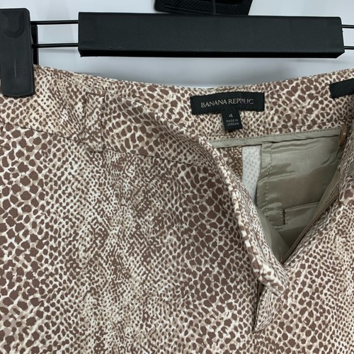 Banana Republic Pants Womens Size 4 Avery Snake Print Straight Ankle Brown - Picture 4 of 10