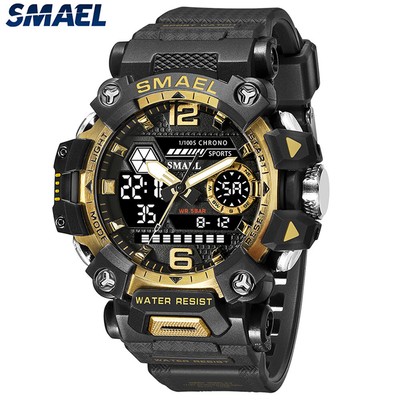 SMAEL Men's LED Digital Watch Silicone Chronograph Stopwatch for Boys Wristwatch