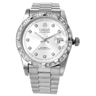 LOBOR COLOMBO SILBER ARMBANDUHR mit 34 SWAROVSKI STEINEN 249,00  NEU