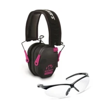 Walkers Razor Slim Electronic Shooting Range Earmuffs Glasses (Black Pink)