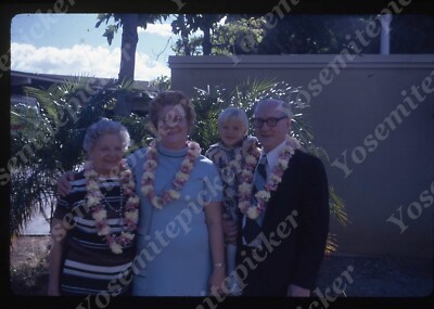 SL99 Original Slide 1973 Kodachrome Hawaii family leis 029a | eBay
