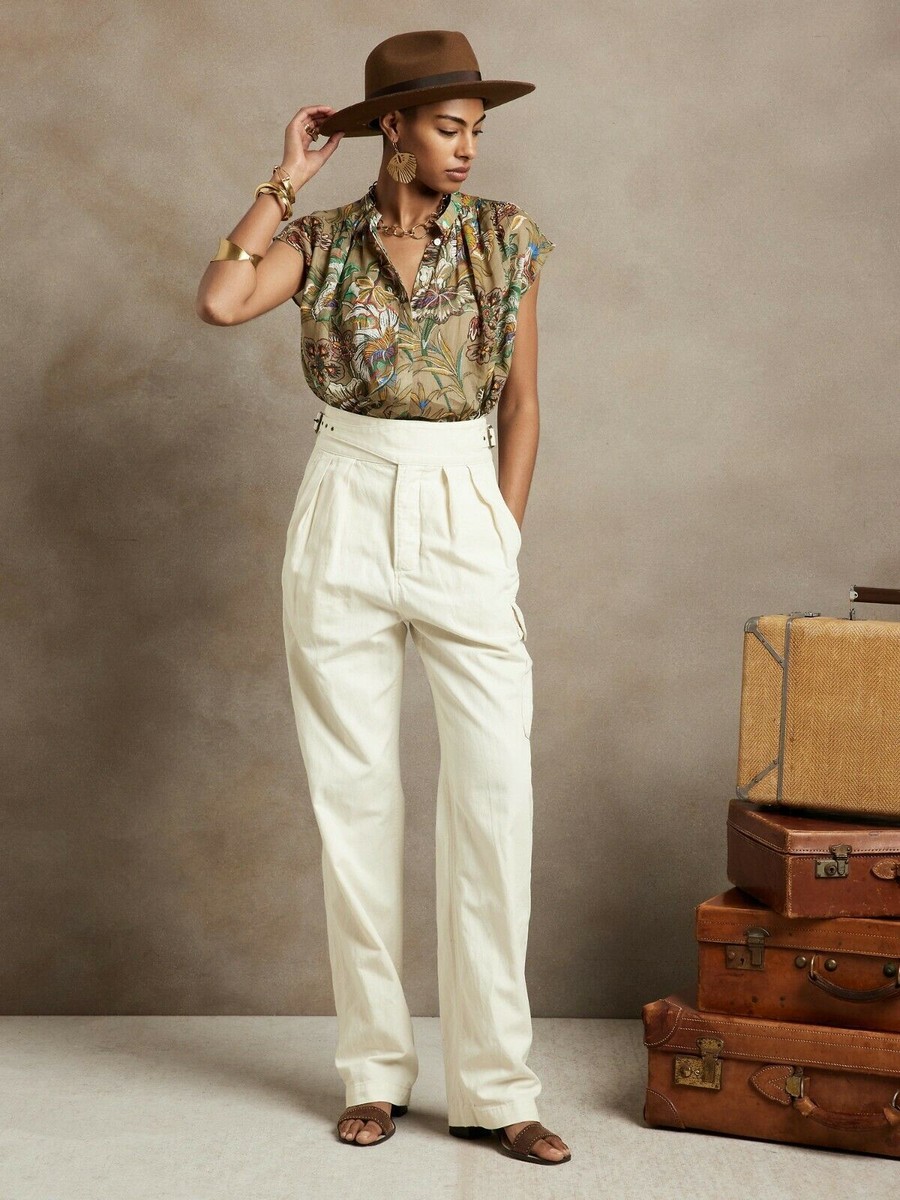 Banana Republic 12 P Heritage Explorer Pant Cream White NWT Retail