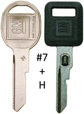GM OEM Single Sided VATS Ignition Key #7 + Doors/Trunk GM OEM "Coined" Logo Key
