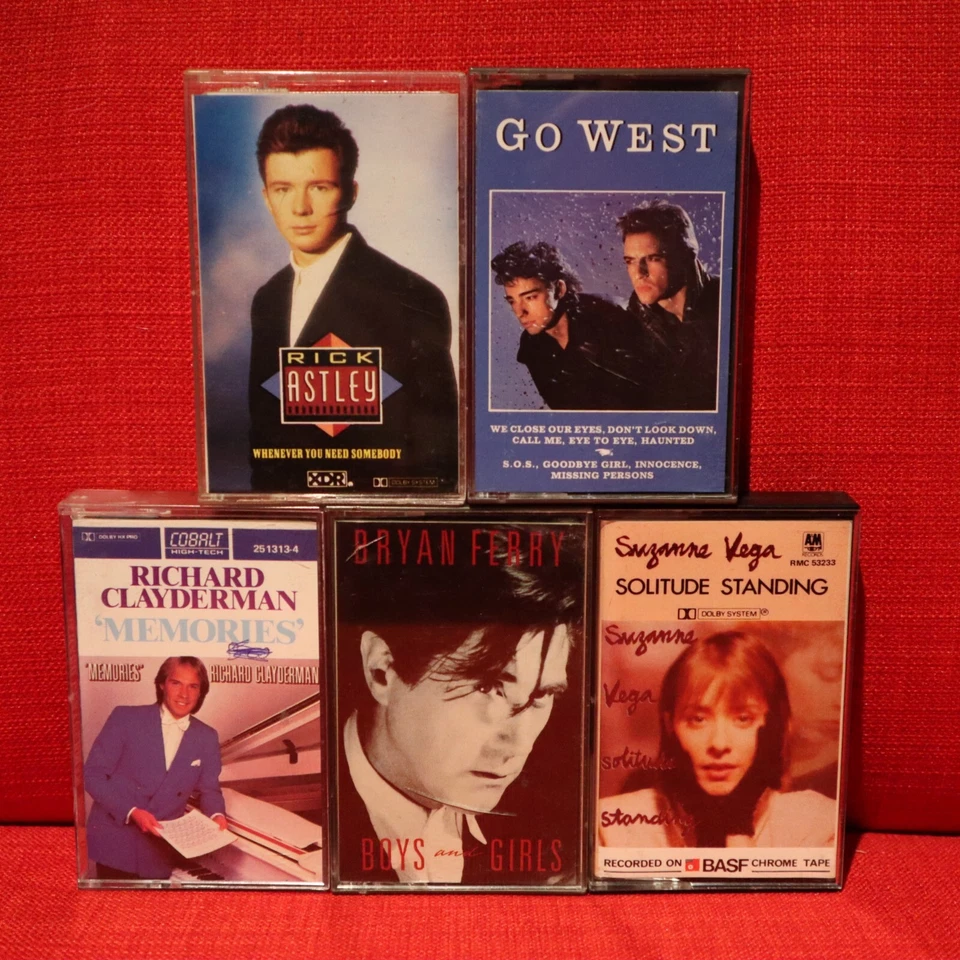 Cassette Tapes Suzanne Vega Bryan Ferry Go West Rick Astley Pop Rock Electronic - Image 2 of 4